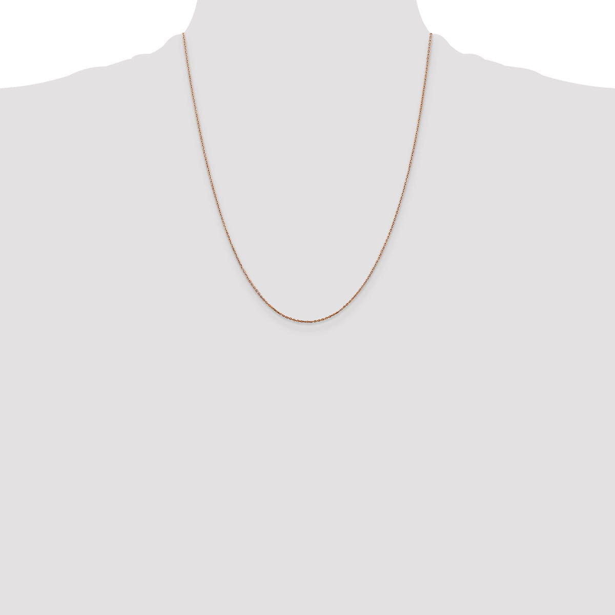 Gold (14K) Diamond-cut Forzantine Cable Chain - 14k Rose Gold / 22 in / 0.8 mm