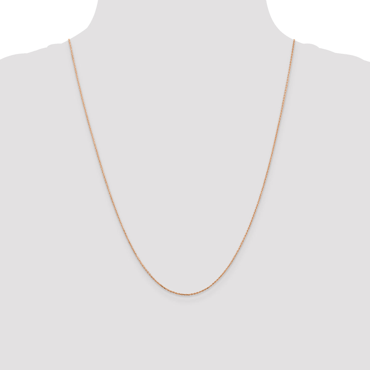 Gold (14K) Diamond-cut Forzantine Cable Chain - 14k Rose Gold / 24 in / 0.8 mm