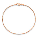 Gold (10K & 14K) Box Chain Bracelet - 14k Rose Gold / 7 in / 1.1 mm