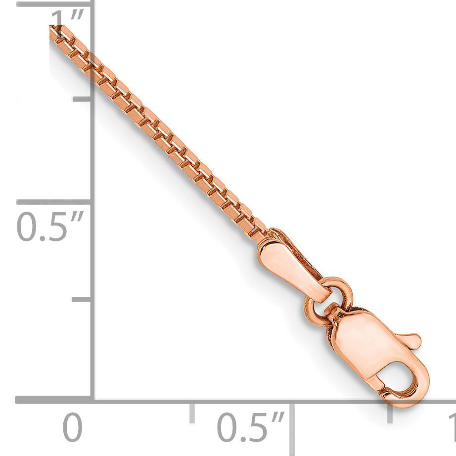 Gold (10K & 14K) Box Chain Bracelet - 14k Rose Gold / 7 in / 1.1 mm