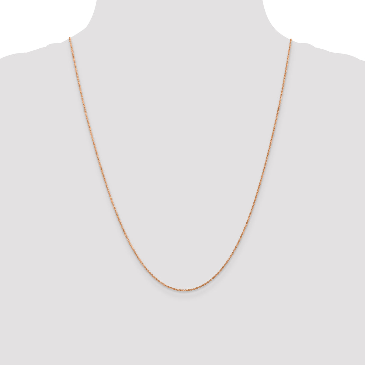 Gold (14K & 10K) Baby Rope Chain - 14k Rose Gold / 24 in / 0.8 mm