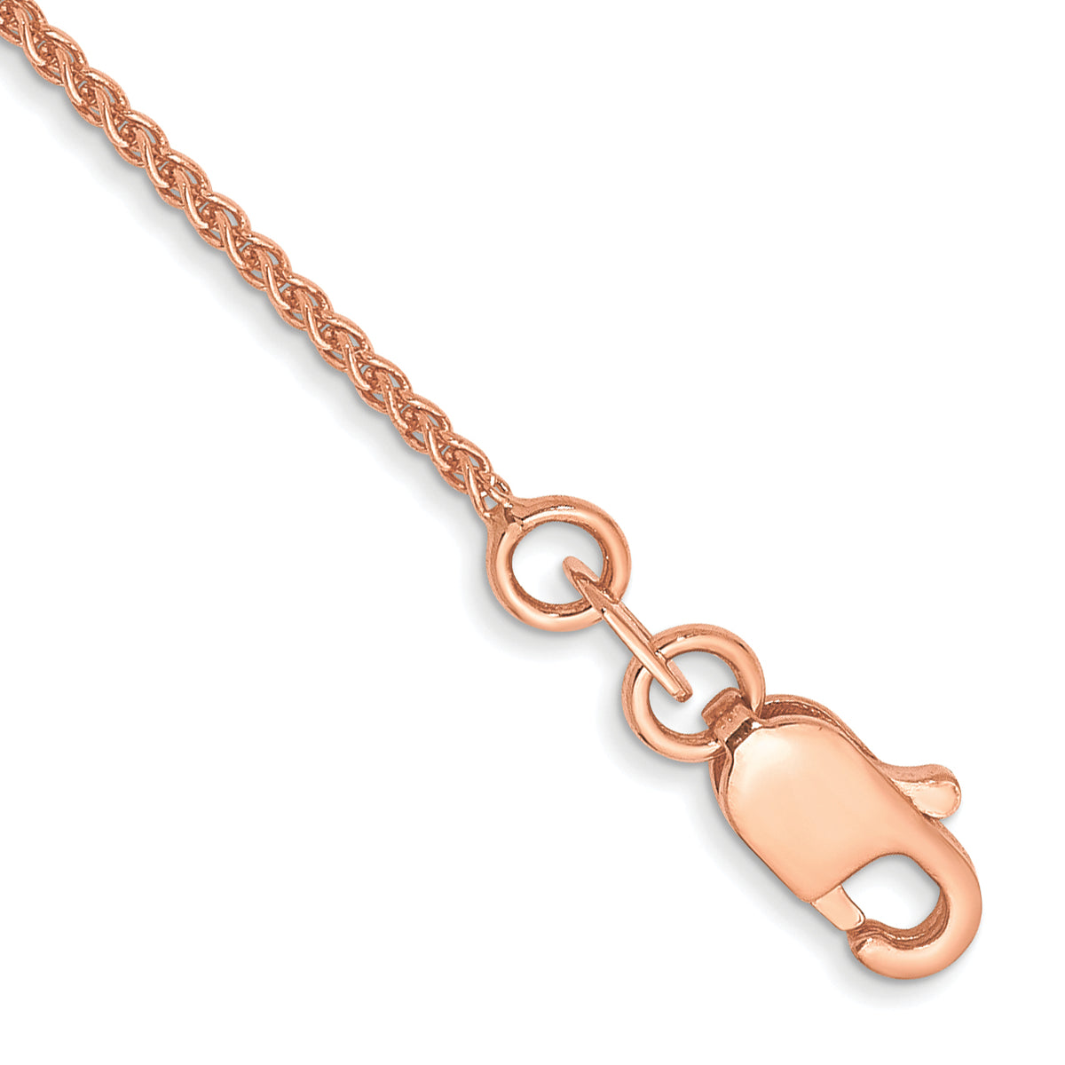 Gold (10K & 14K) Spiga Chain Bracelet - 14k Rose Gold / 9 in / 1.05 mm, Lobster