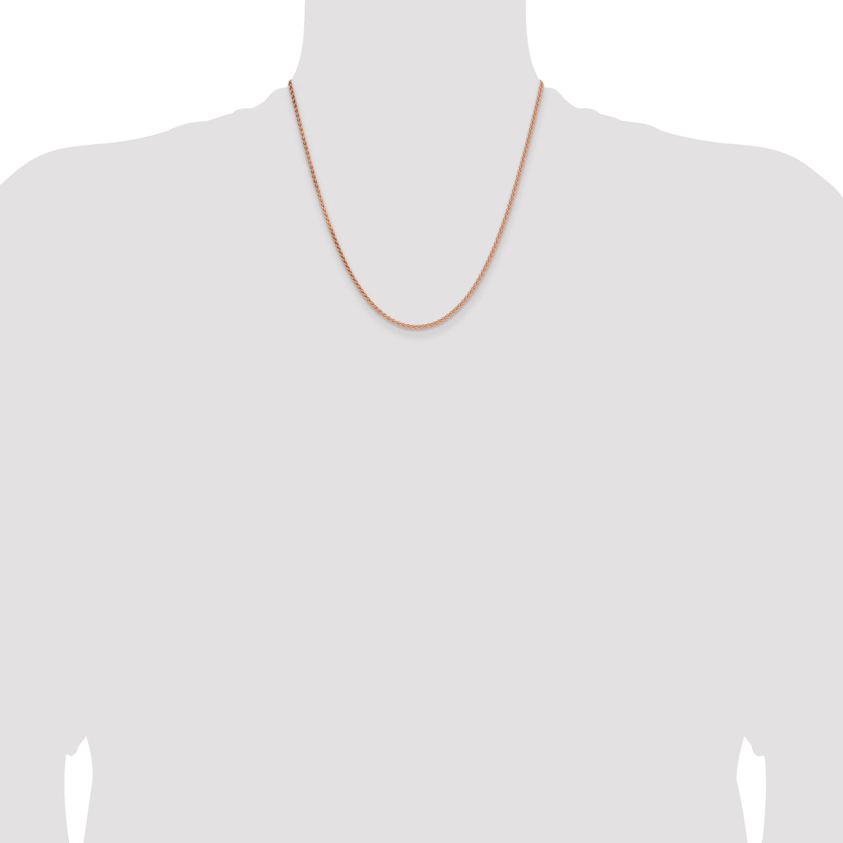 Gold (10K & 14K) Spiga Chain - 14k Rose Gold / 20 in / 2.1 mm