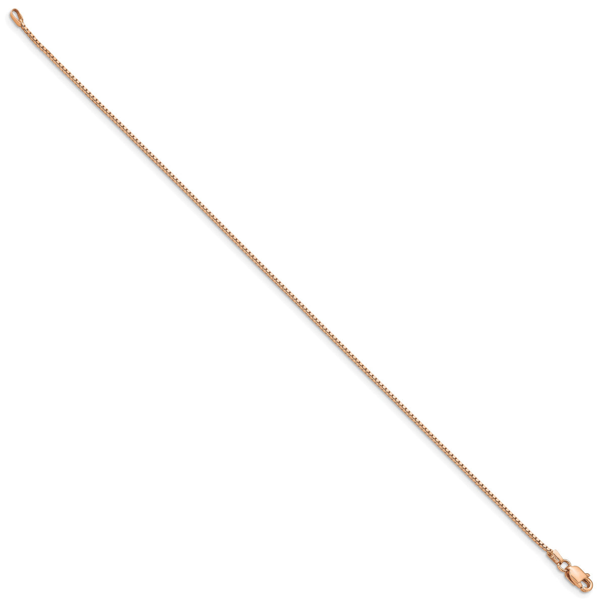 Gold (10K & 14K) Box Chain Bracelet - 14k Rose Gold / 7 in / 0.95 mm