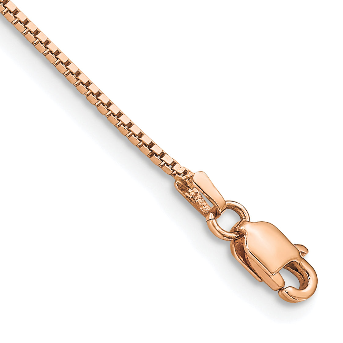 Gold (10K & 14K) Box Chain Bracelet - 14k Rose Gold / 7 in / 0.95 mm
