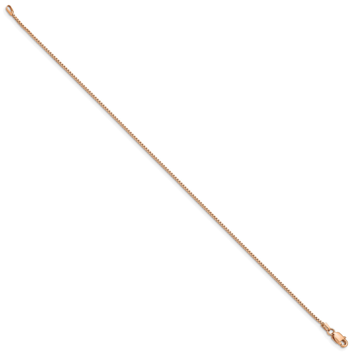 Gold (10K & 14K) Box Chain Bracelet - 14k Rose Gold / 8 in / 0.95 mm