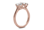 Paige emerald lab diamond engagement ring in 18k rose gold - view 2