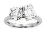 Paige emerald lab diamond engagement ring in 14k white gold - view 3