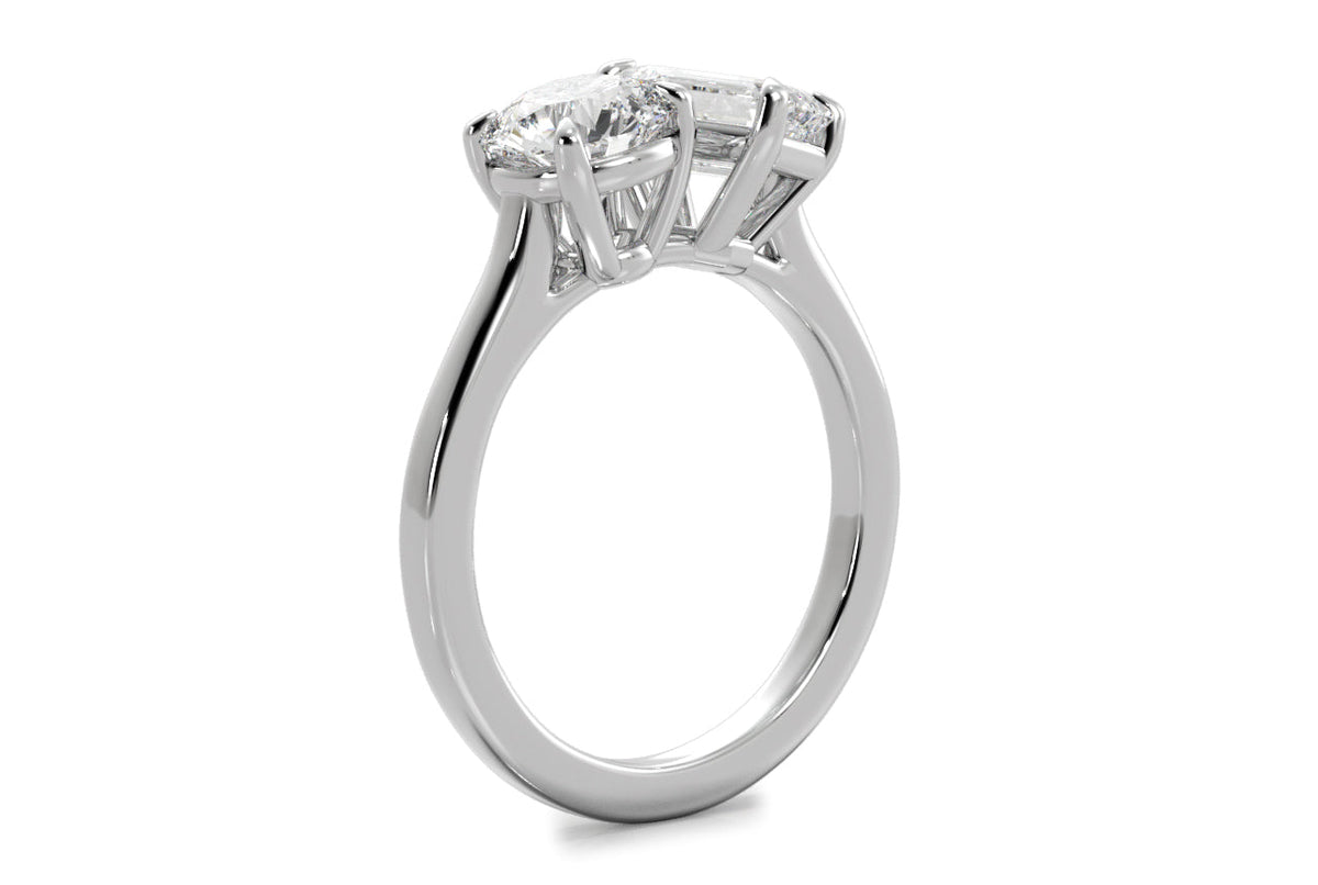 Paige emerald lab diamond engagement ring in platinum - view 2