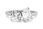 Paige emerald lab diamond engagement ring in platinum