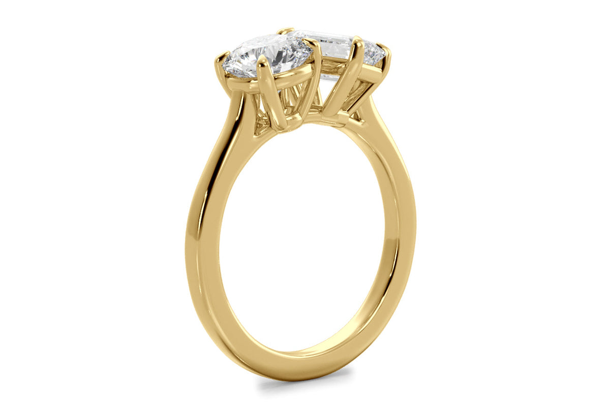 Paige emerald lab diamond engagement ring in 18k yellow gold - view 2