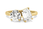 Paige emerald lab diamond engagement ring in 18k yellow gold
