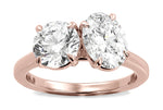 Rachel oval lab diamond engagement ring in 18k rose gold - view 3