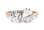 Rachel oval lab diamond engagement ring in 18k rose gold