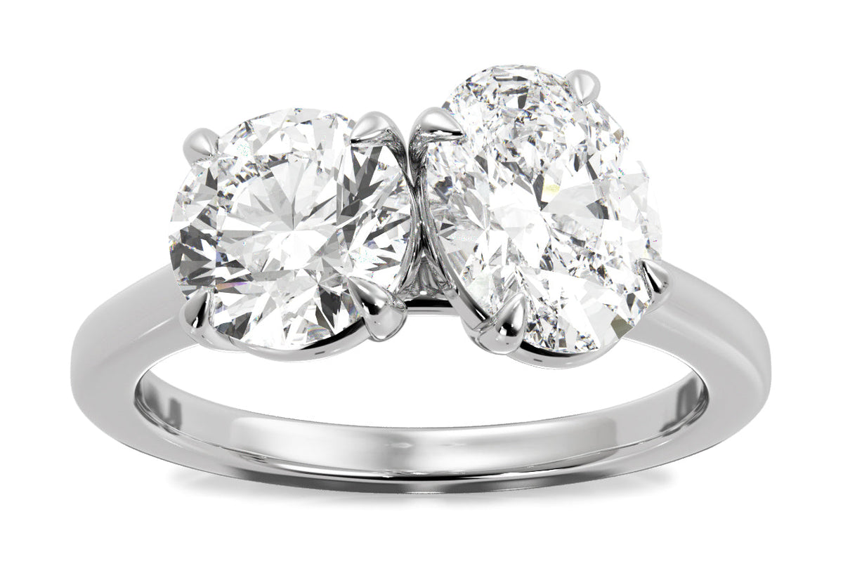 Rachel oval lab diamond engagement ring in platinum - view 3
