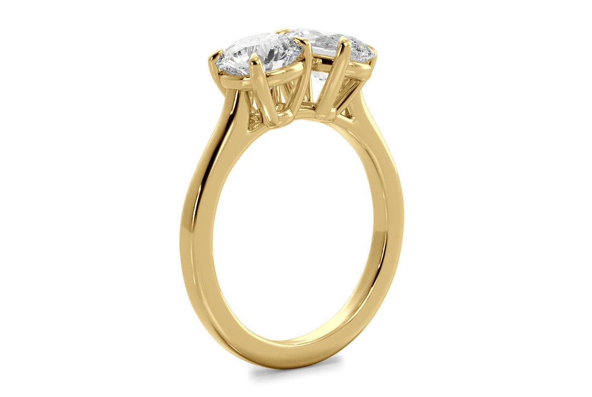 Rachel oval lab diamond engagement ring in 18k yellow gold - view 2