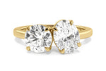 Rachel oval lab diamond engagement ring in 18k yellow gold