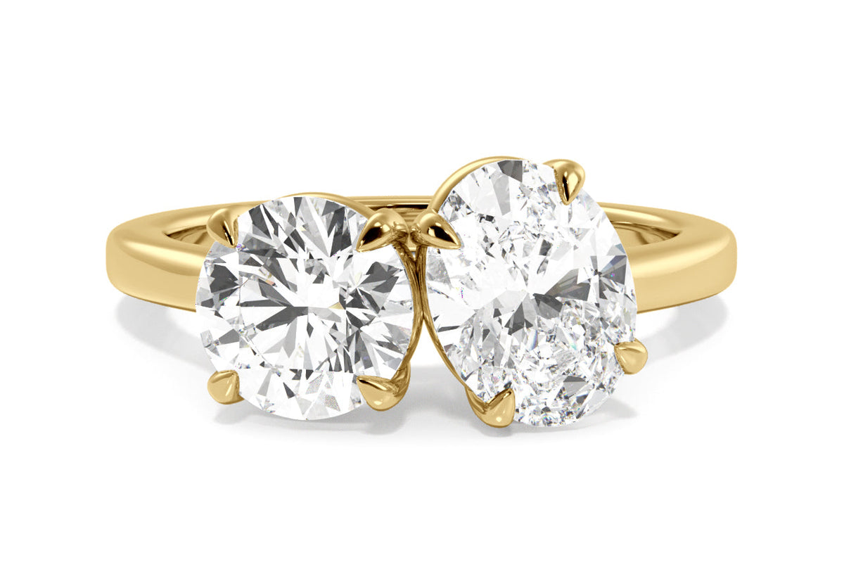 Rachel oval lab diamond engagement ring in 18k yellow gold