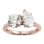 Priscilla pear lab diamond engagement ring in 18k rose gold - view 3