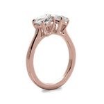Priscilla pear lab diamond engagement ring in 18k rose gold - view 2