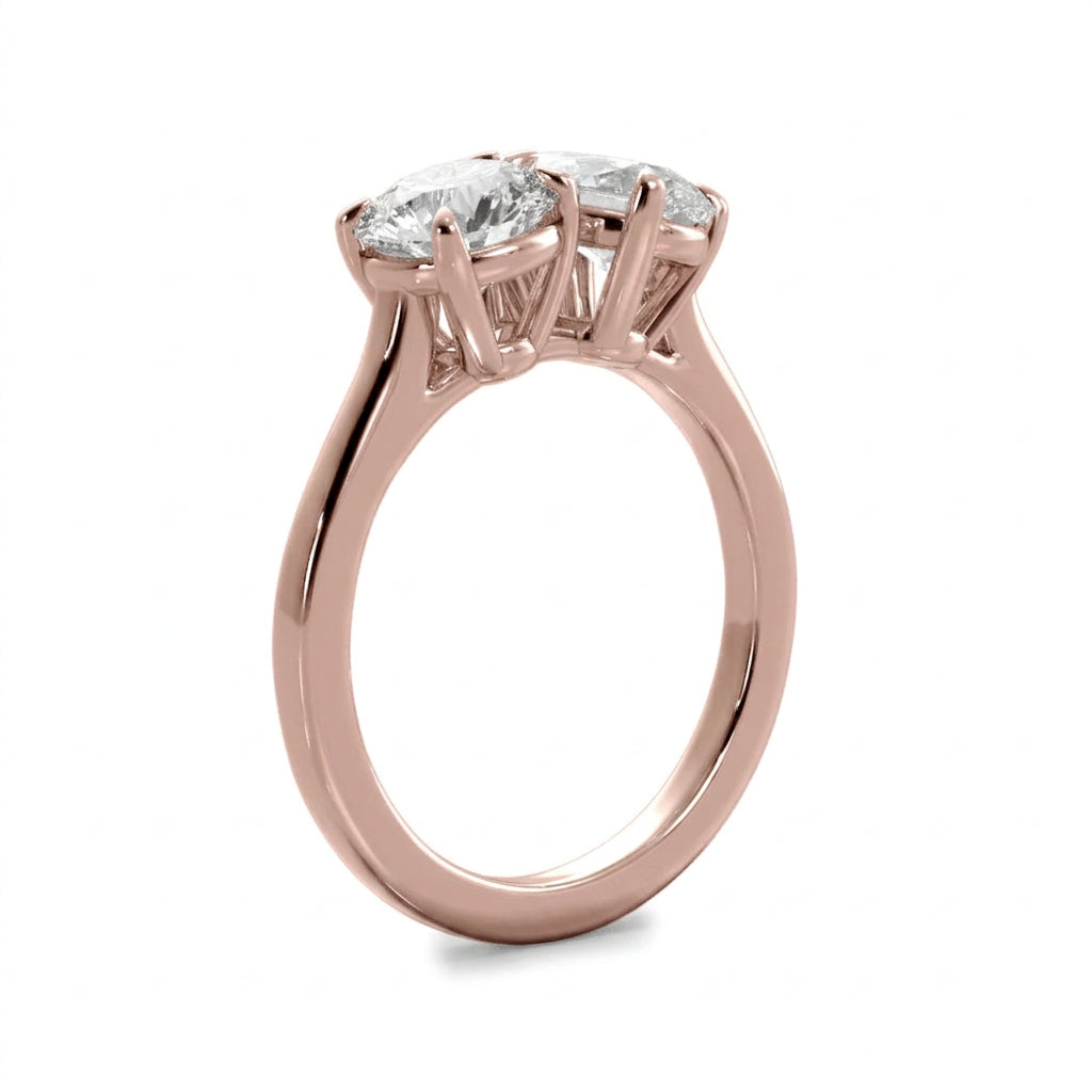 Priscilla pear lab diamond engagement ring in 18k rose gold - view 2