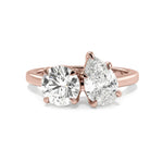 Priscilla pear lab diamond engagement ring in 18k rose gold
