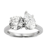 Priscilla pear lab diamond engagement ring in 14k white gold - view 3