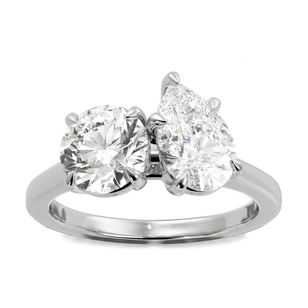 Priscilla pear lab diamond engagement ring in 18k white gold - view 3
