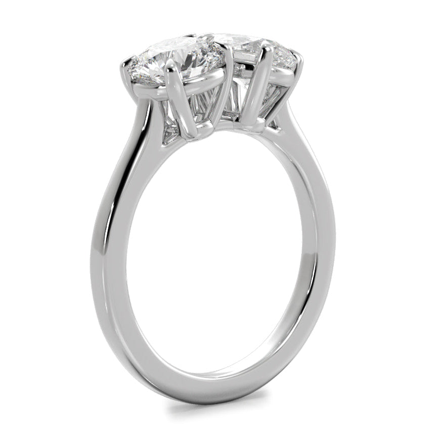 Priscilla pear lab diamond engagement ring in platinum - view 2