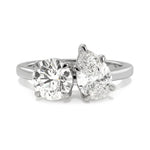Priscilla pear lab diamond engagement ring in 18k white gold