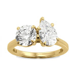 Priscilla pear lab diamond engagement ring in 18k yellow gold - view 3