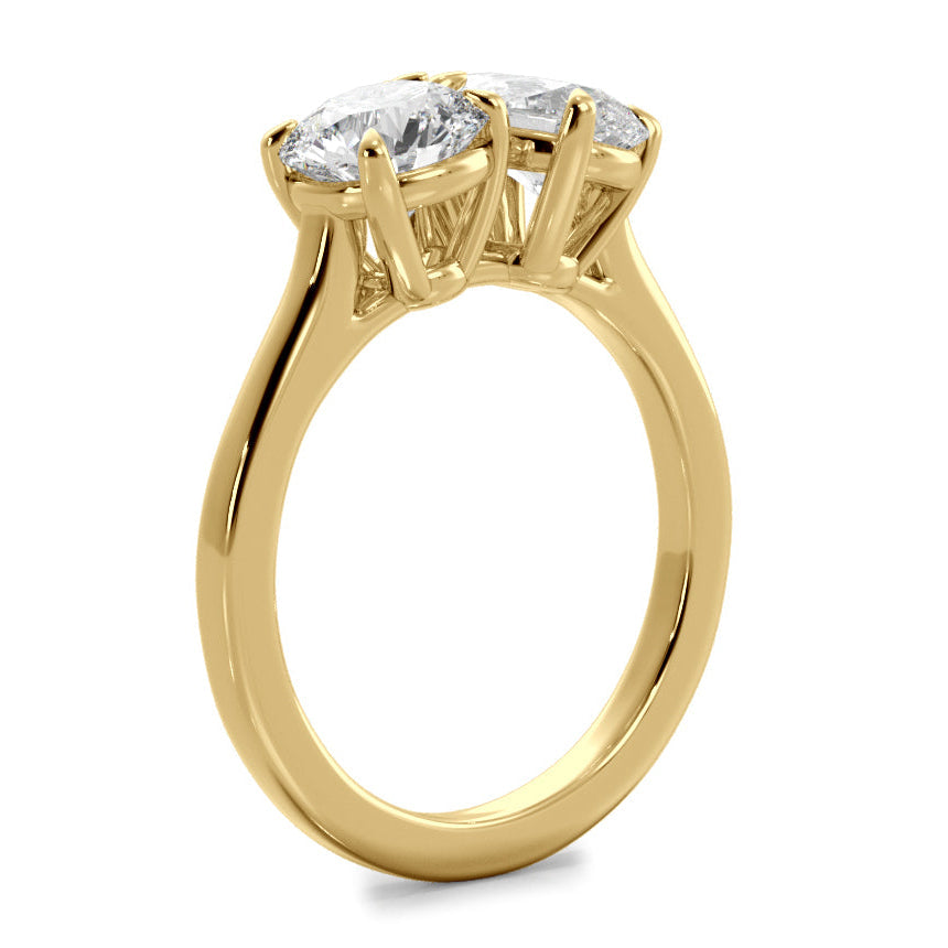 Priscilla pear lab diamond engagement ring in 18k yellow gold - view 2