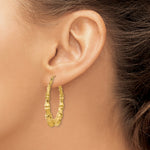 Gold Bamboo Hoop Earrings - 14k Yellow Gold / 5.25 mm / 34.5 mm