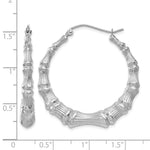 Gold Bamboo Hoop Earrings - 14k White Gold / 5.25 mm / 34.5 mm