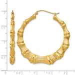 Gold Bamboo Hoop Earrings - 14k Yellow Gold / 5 mm / 42.75 mm