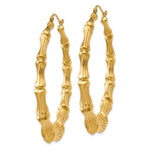 Gold Bamboo Hoop Earrings - 14k Yellow Gold / 6.75 mm / 55 mm