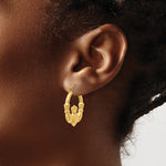 Gold Claddagh Hoop Earrings - 14k Yellow Gold / 4 mm / 23.5 x 25.75 mm