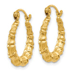 Gold Bamboo Hoop Earrings - 14k Yellow Gold / 3.75 mm / 17 mm