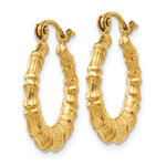 Gold Bamboo Hoop Earrings - 14k Yellow Gold / 3 mm / 18 mm