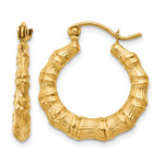 Gold Bamboo Hoop Earrings - 14k Yellow Gold / 3 mm / 18 mm
