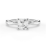 Adrienne Asscher Cut Lab Grown Diamond 18Kt White Gold Engagement Ring