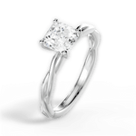 Adrienne Asscher Cut Lab Grown Diamond 18Kt White Gold Engagement Ring - View 4