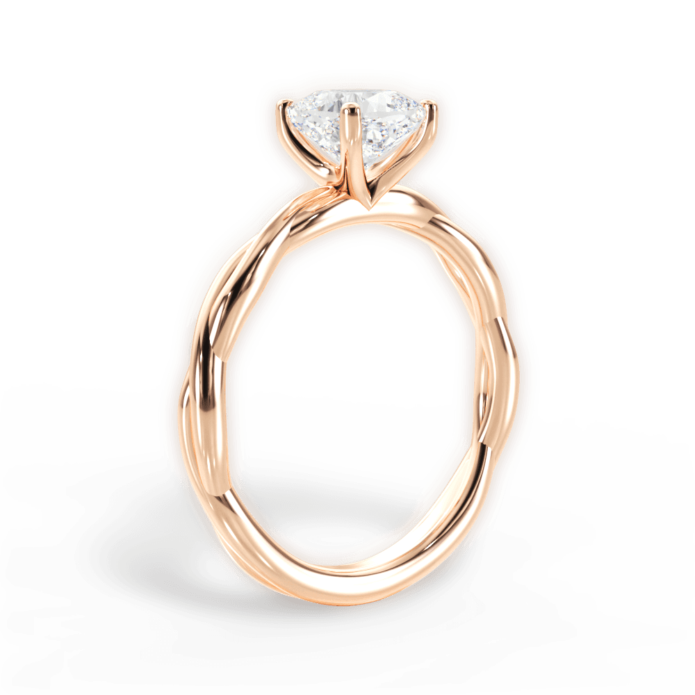 Adrienne Cushion Cut Lab Grown Diamond 18Kt Rose Gold Engagement Ring - View 2