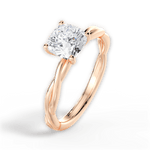 Adrienne Cushion Cut Lab Grown Diamond 18Kt Rose Gold Engagement Ring - View 3