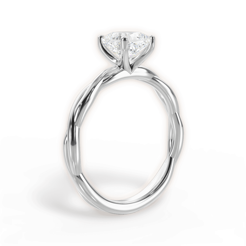 Adrienne Cushion Cut Lab Grown Diamond Platinum Engagement Ring - View 4