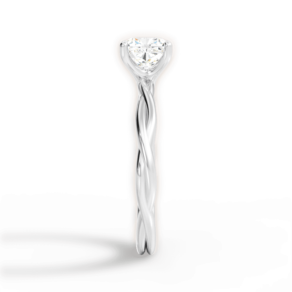 Adrienne Cushion Cut Lab Grown Diamond 18Kt White Gold Engagement Ring - View 3