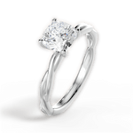 Adrienne Cushion Cut Lab Grown Diamond 18Kt White Gold Engagement Ring - View 2