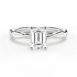 Adrienne Emerald Cut Lab Grown Diamond 18Kt White Gold Engagement Ring