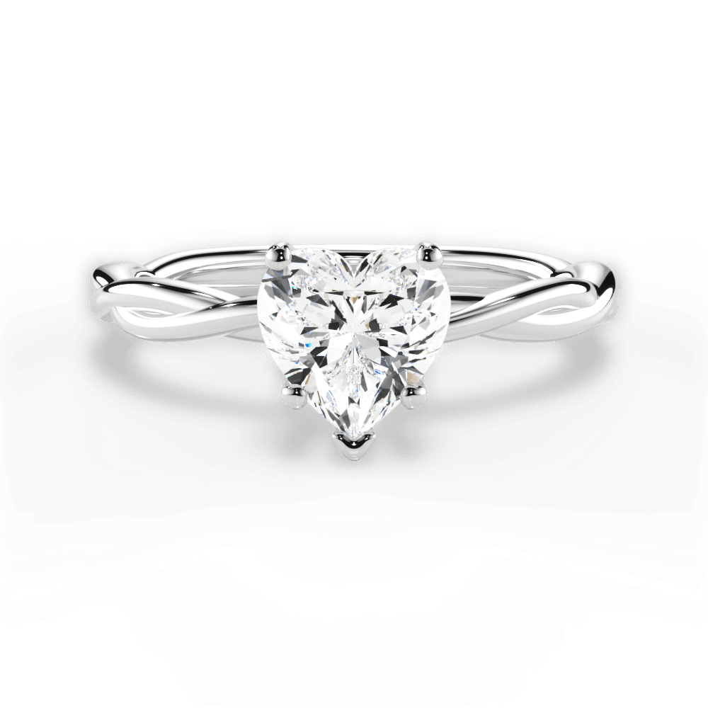 Adrienne Heart Cut Lab Grown Diamond 14Kt White Gold Engagement Ring