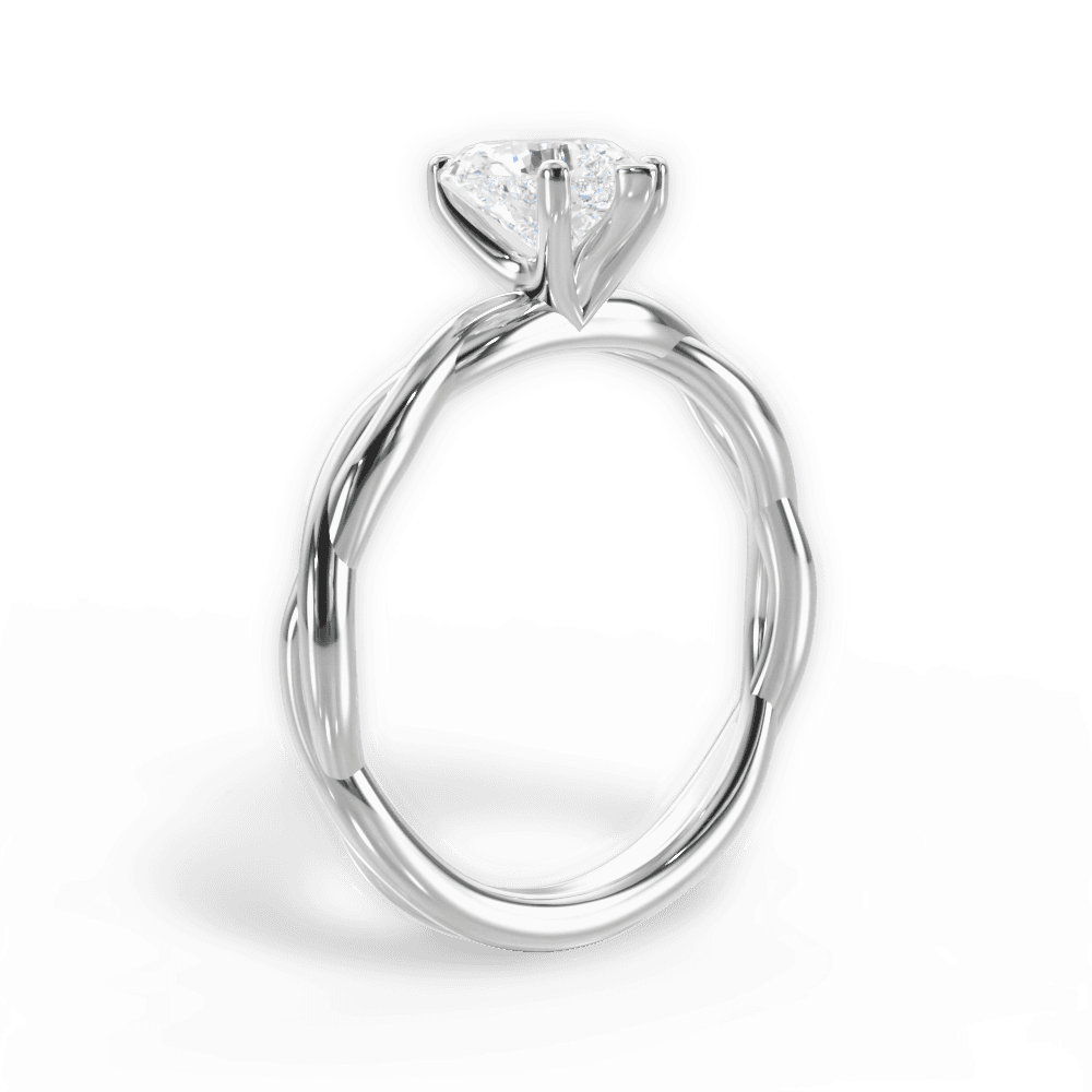 Adrienne Heart Cut Lab Grown Diamond 18Kt White Gold Engagement Ring - View 2